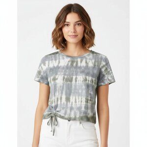 *Aerie Tie-Dye Cinched Green Cropped T-Shirt